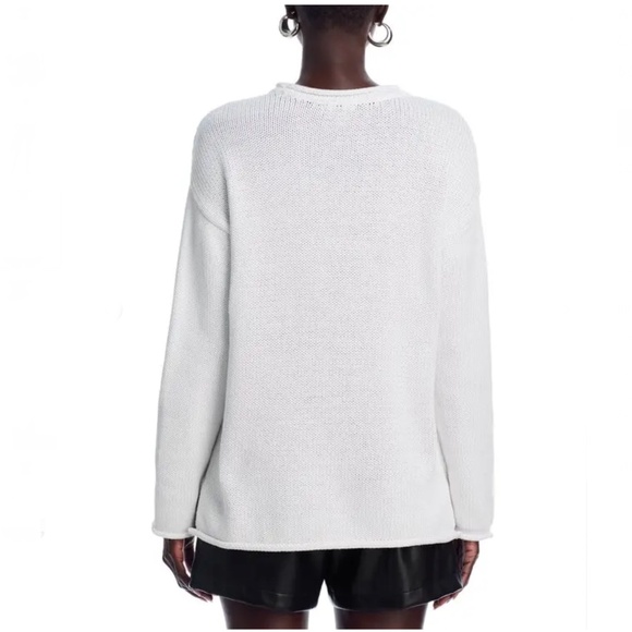 AQUA White Cotton Roll Neck Sweater – Size Large – NWT - Picture 3 of 7